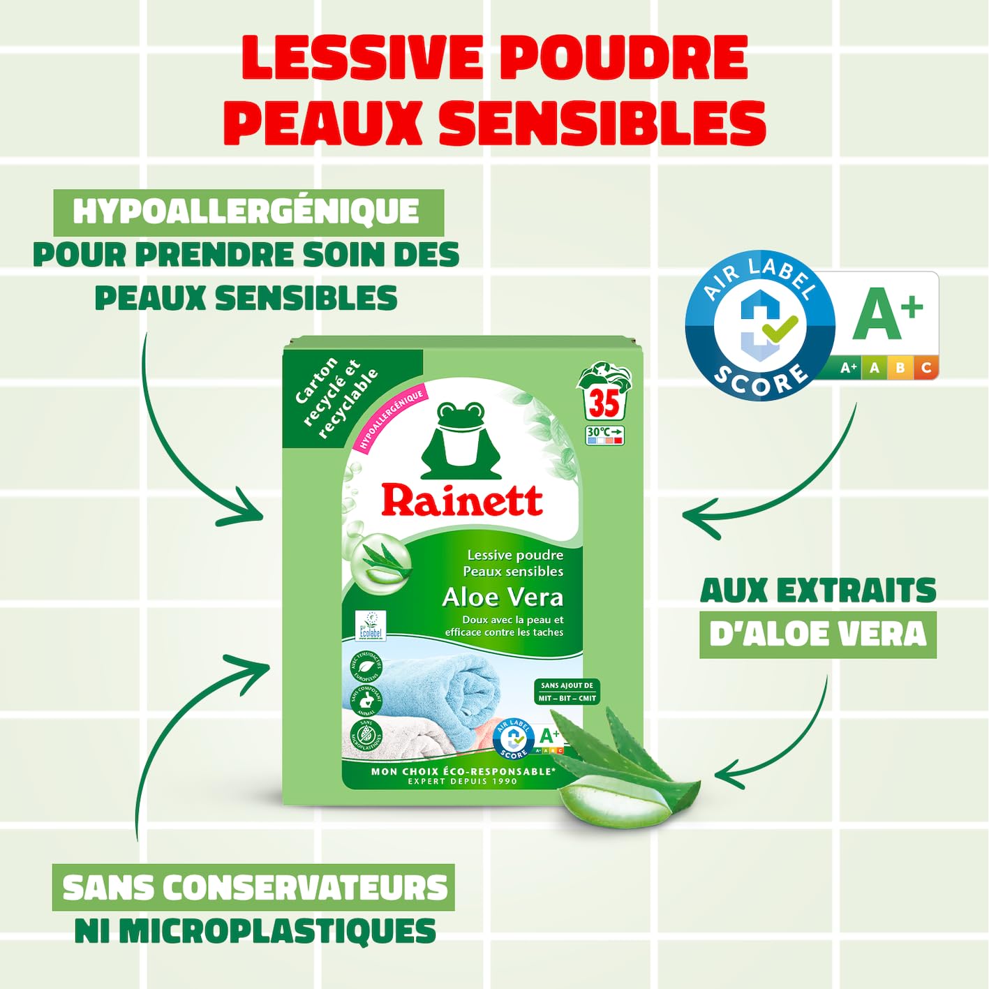 rainett-lessive-poudre-peaux-sensibles-aloe-vera-35-lavages-2-345kg image 2