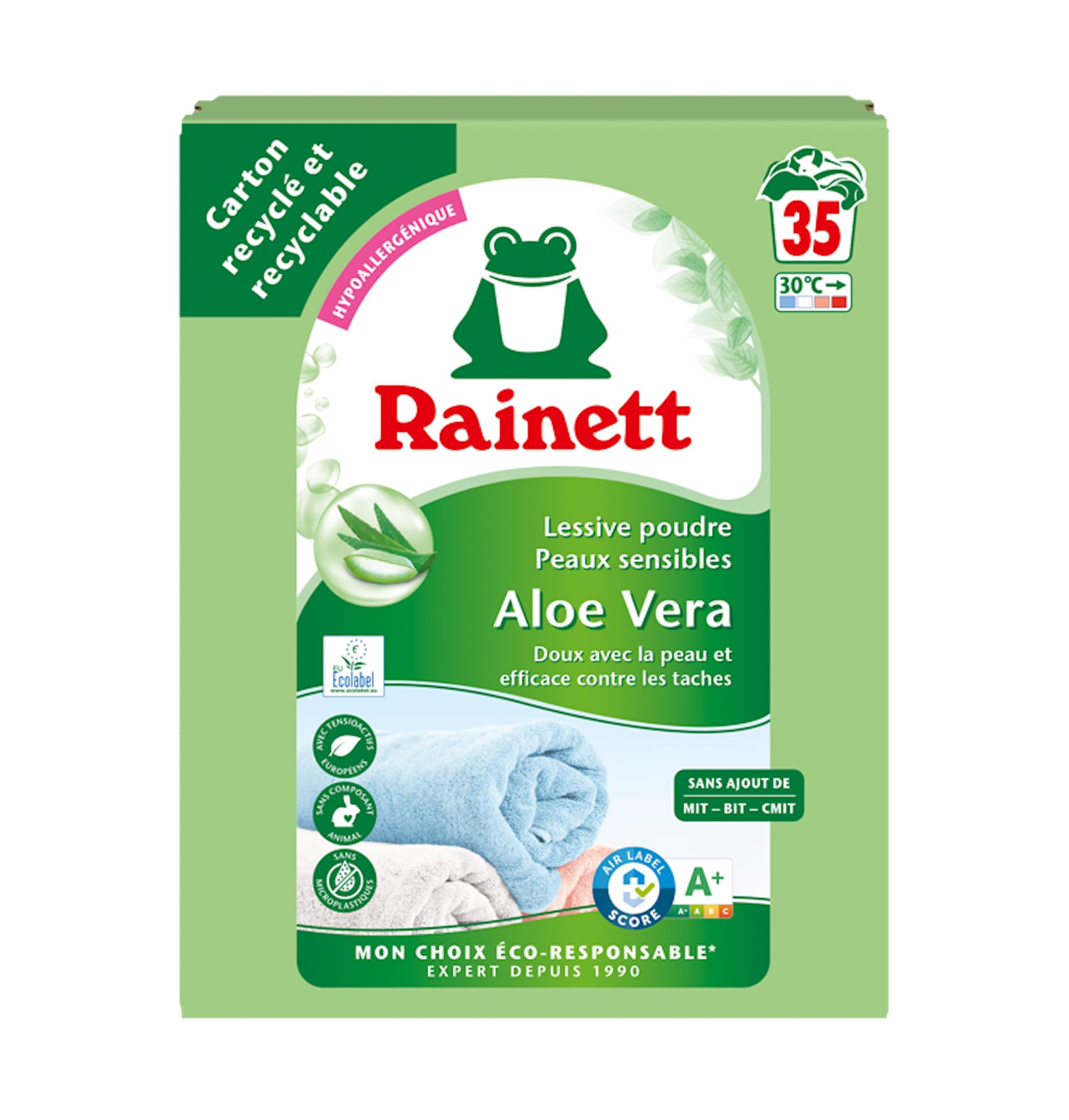rainett-lessive-poudre-peaux-sensibles-aloe-vera-35-lavages-2-345kg image 1
