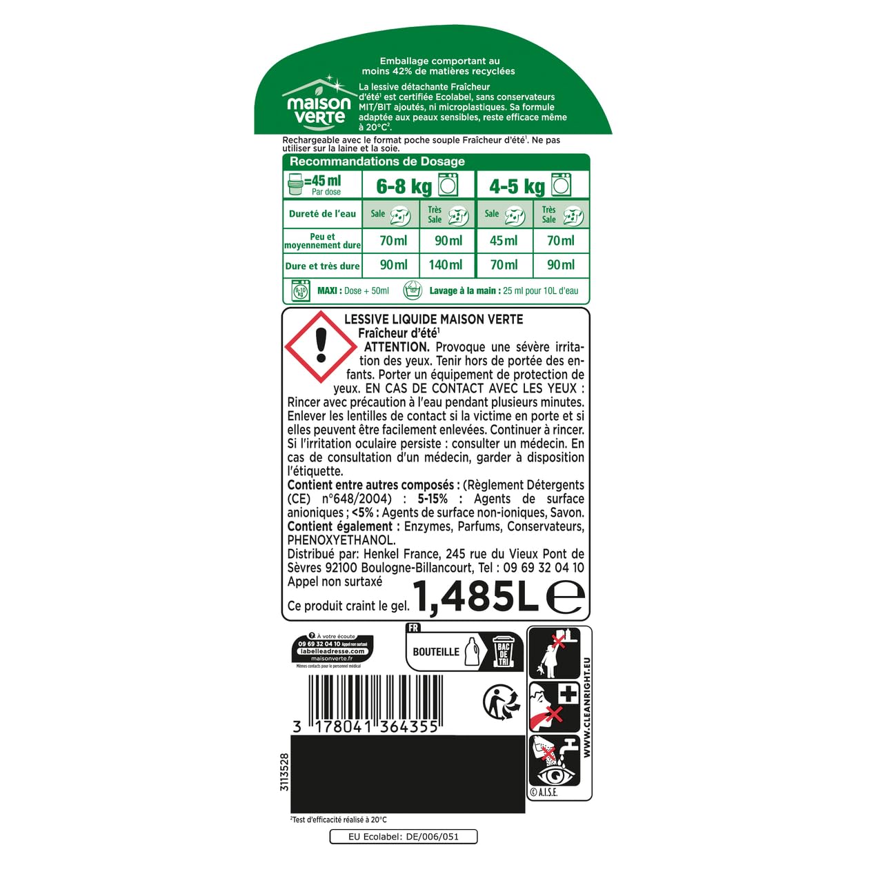 maison-verte-lessive-liquide-d-tachante-fra-cheur-d-t-33-lavages-peaux-sensibles image 2