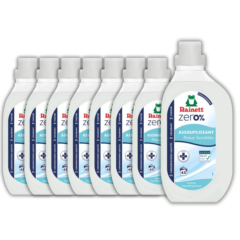 rainett-zero-assouplissant-hypoallerg-nique-900-ml-45-lavages-pack-de-8 image 1