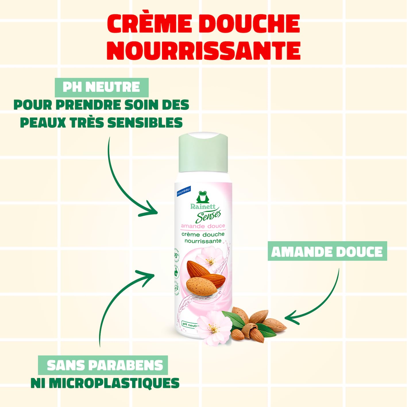 rainett-senses-cr-me-douche-nourrissante-amande-douce-300-ml image 1