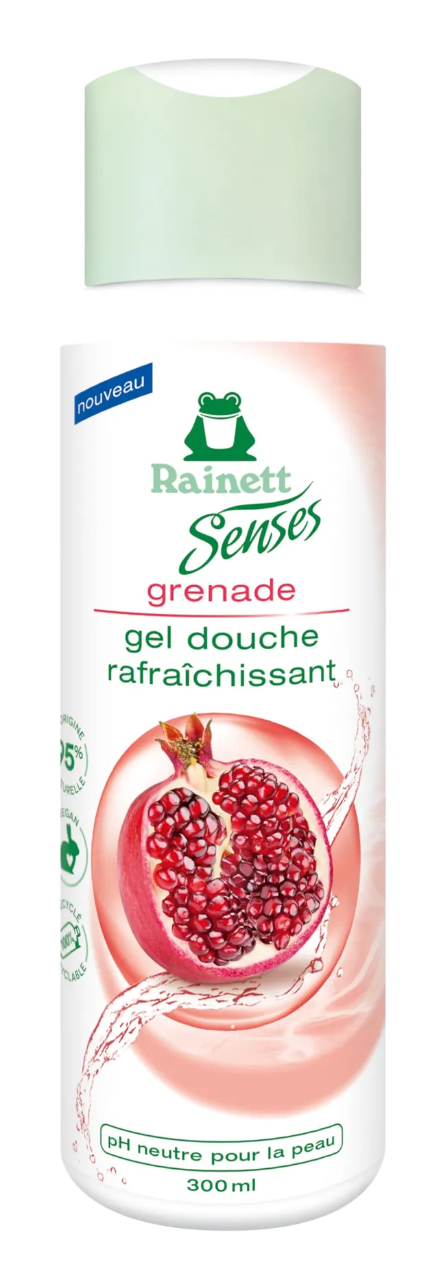 rainett-senses-gel-douche-rafra-chissant-grenade-vegan-300ml image 1