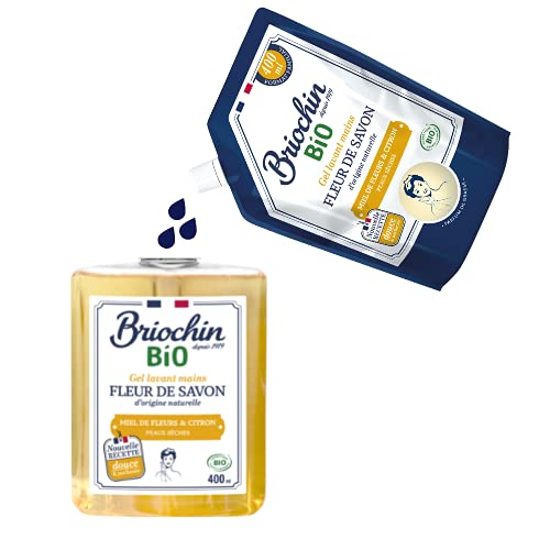 briochin-fleur-de-savon-gel-lavant-mains-miel-citron-recharge-400-ml image 4