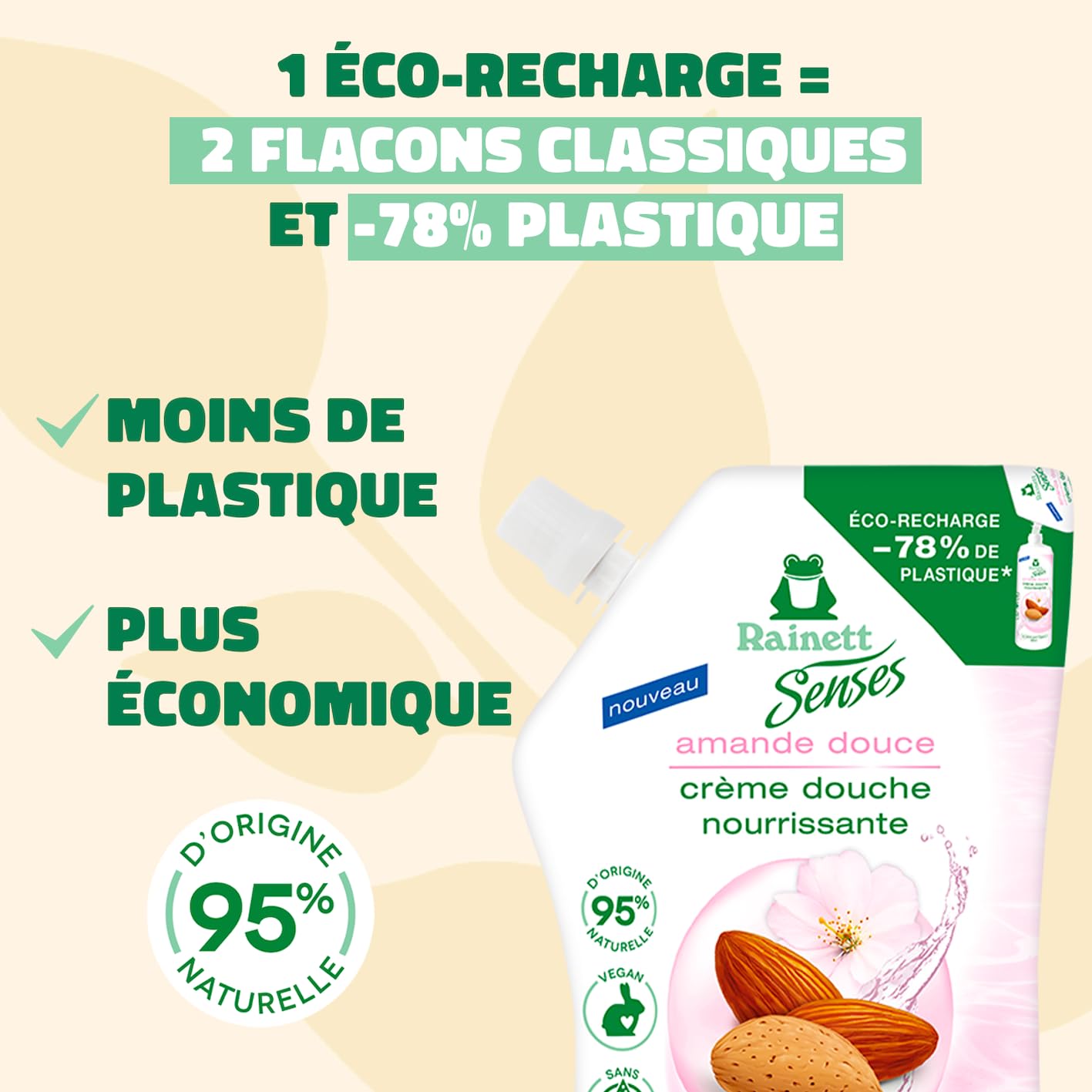 rainett-senses-cr-me-douche-nourrissante-amande-douce-co-recharge-500-ml image 3