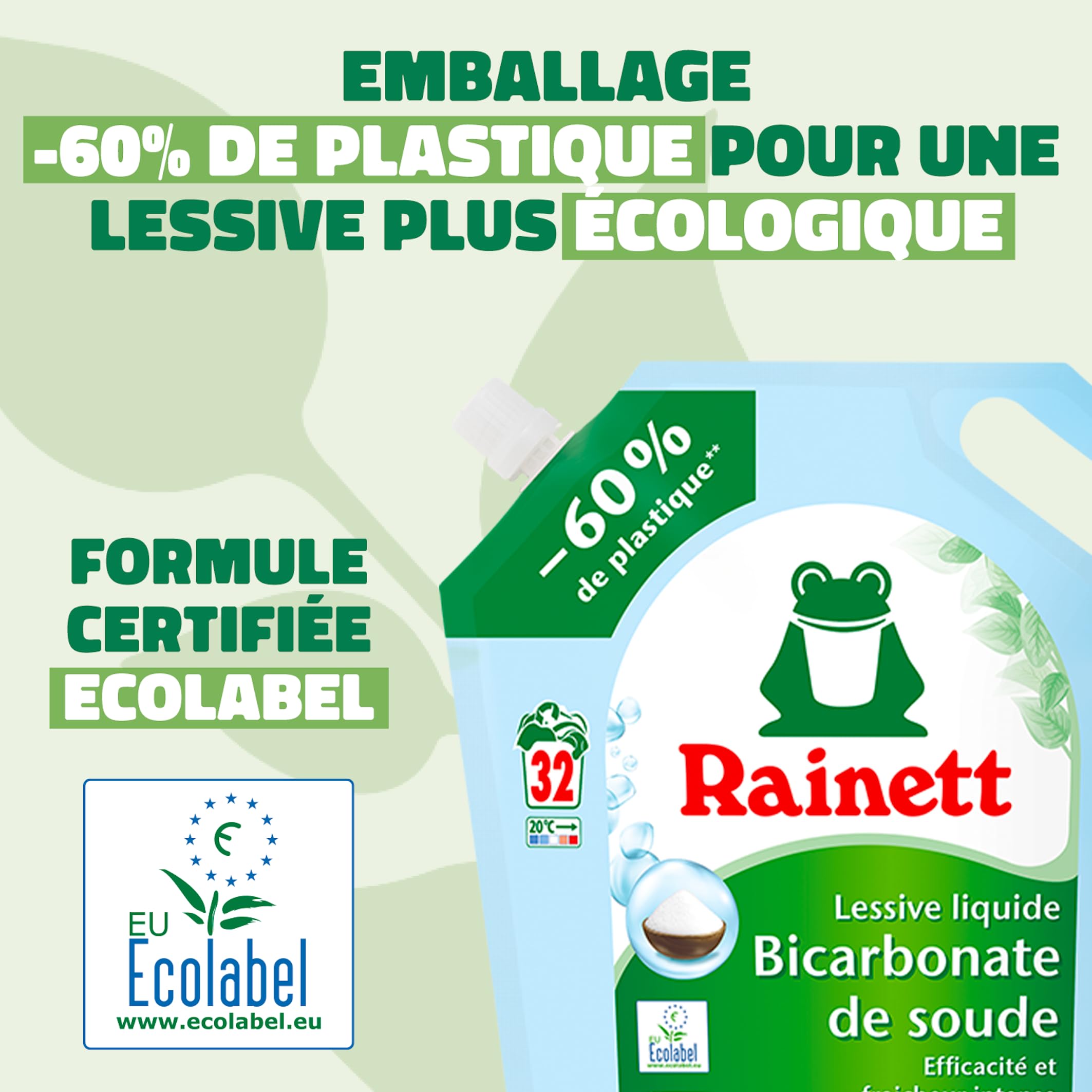 rainett-lessive-liquide-bicarbonate-co-recharge-1-6-l-32-lavages image 4