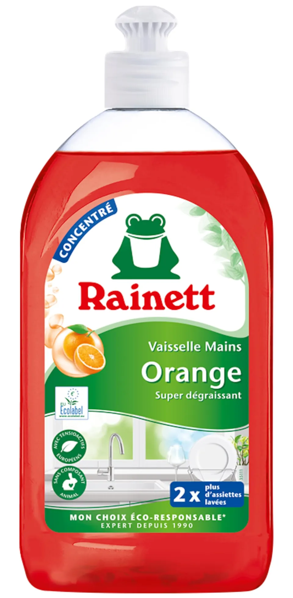 rainett-liquide-vaisselle-mains-orange-concentr-500-ml image 1