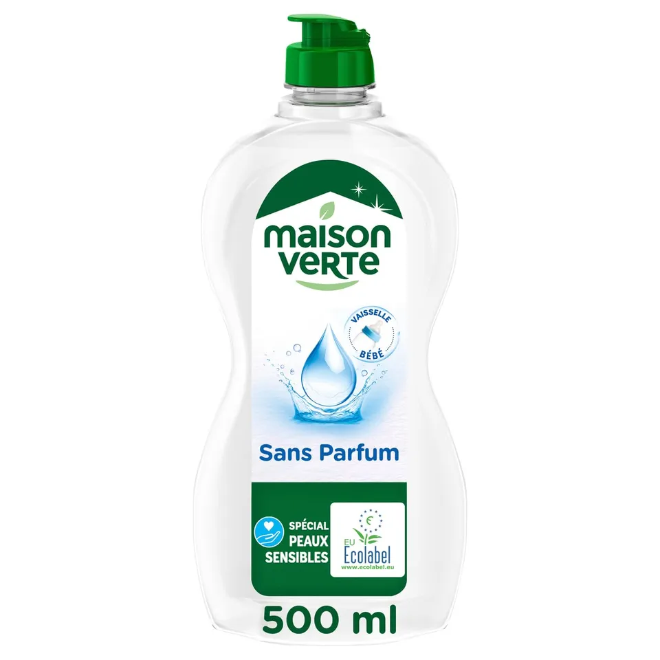 maison-verte-liquide-vaisselle-sans-parfum-500-ml-peaux-sensibles image 1