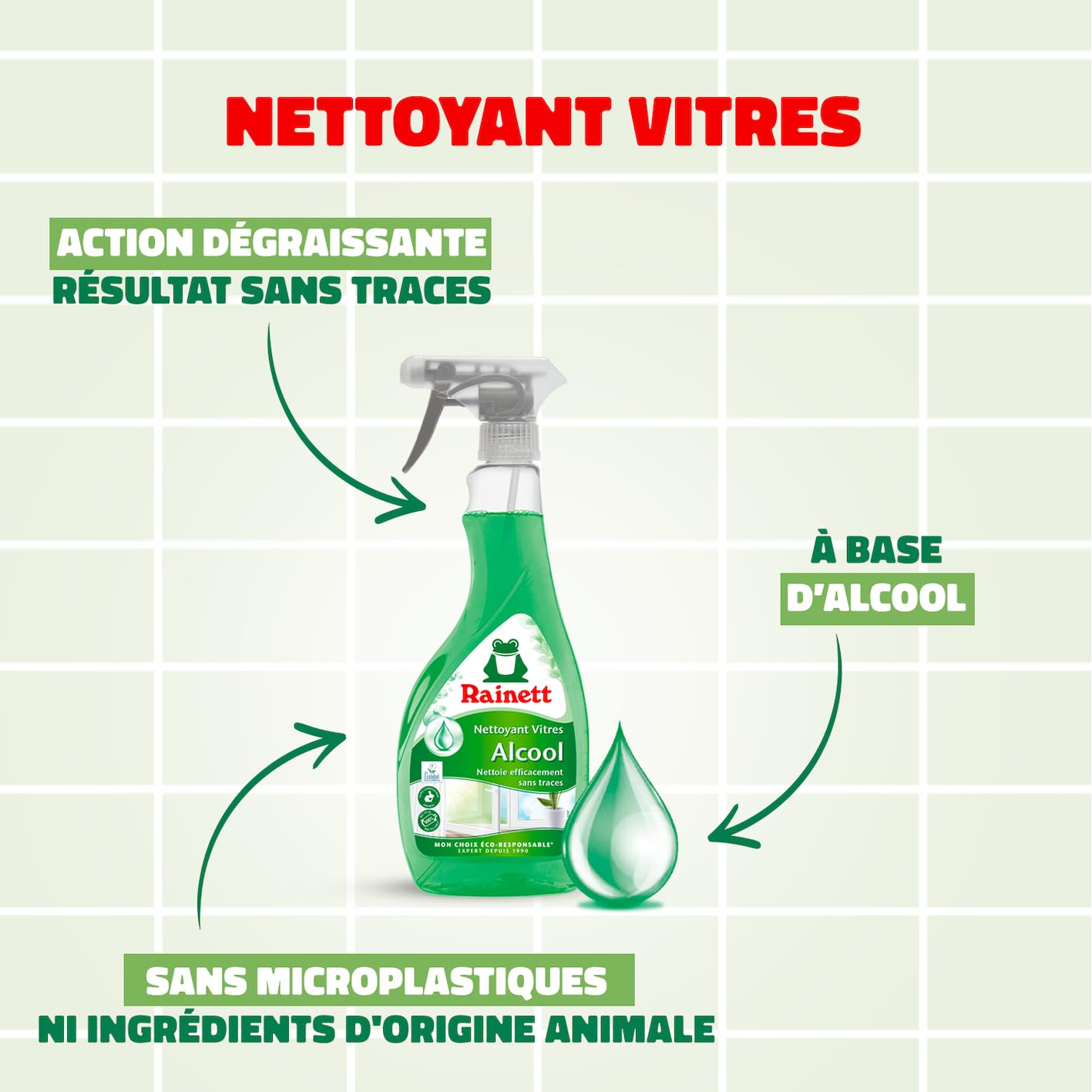 rainett-nettoyant-vitres-l-alcool-sans-traces-spray-500ml image 2