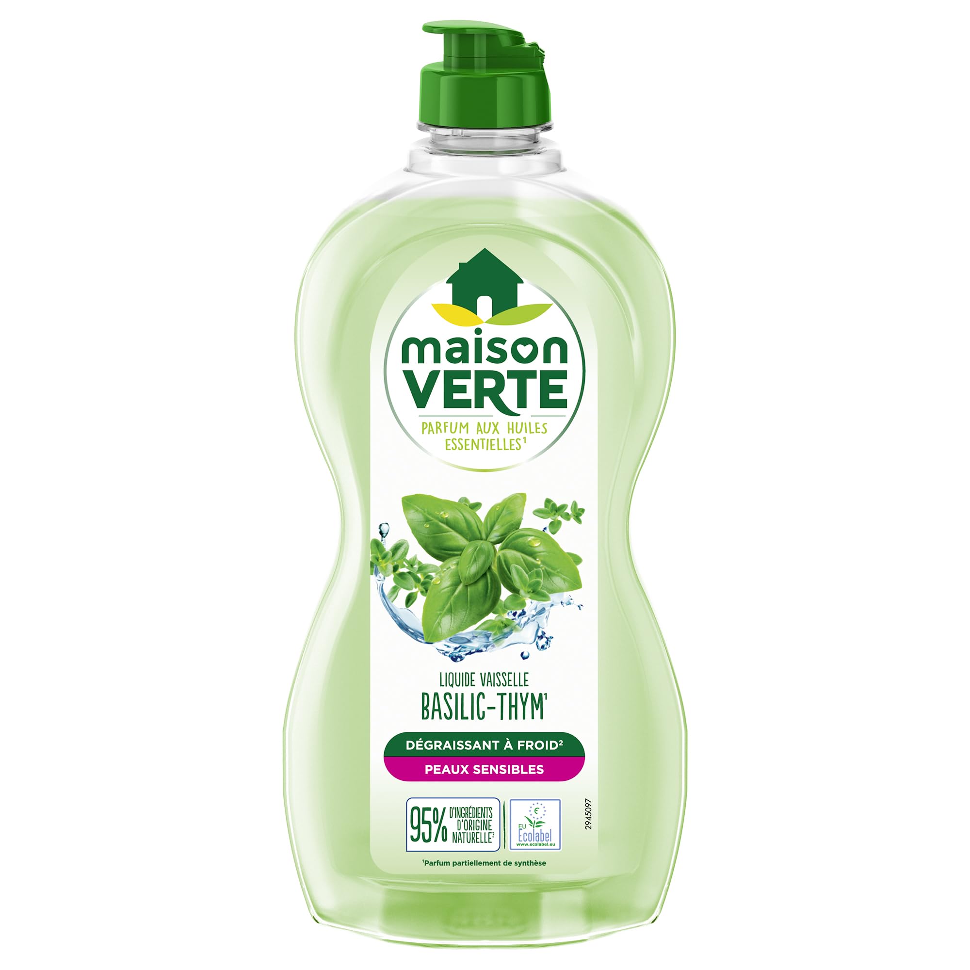 maison-verte-liquide-vaisselle-basilic-thym-peaux-sensibles-500ml image 1