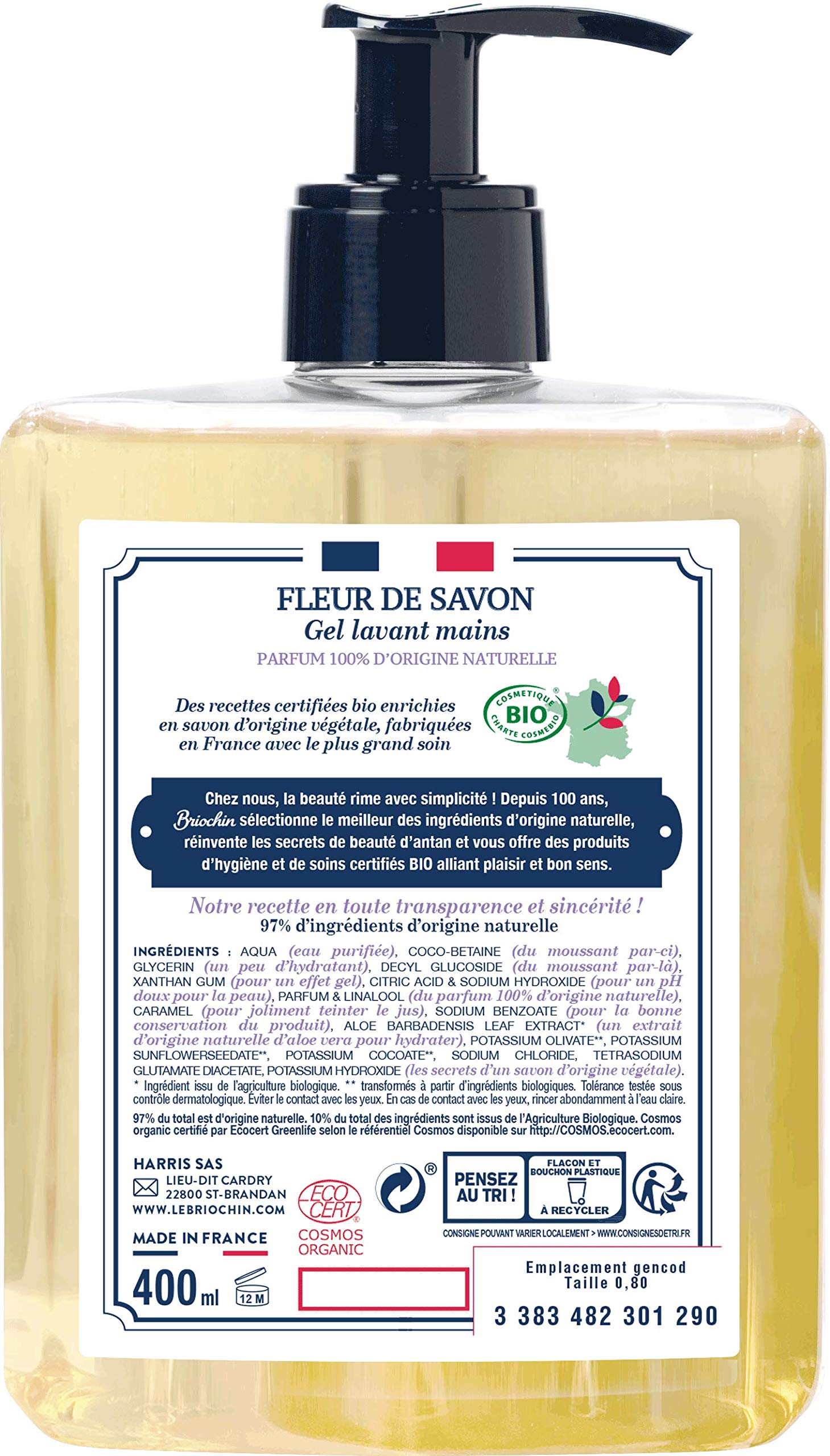 briochin-fleur-de-savon-gel-lavant-mains-lavande-romarin-400-ml-bio image 2