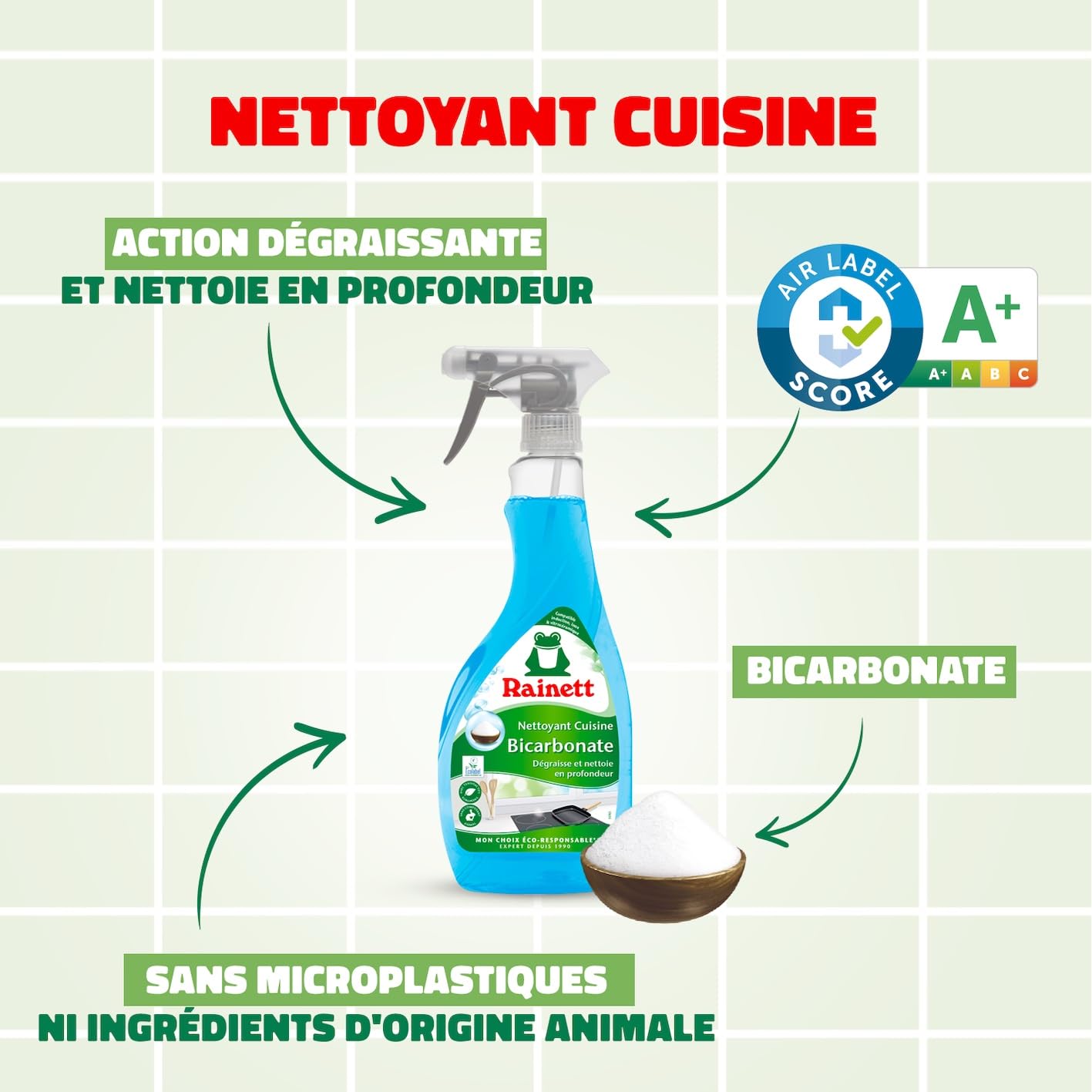 rainett-spray-nettoyant-d-graissant-cuisine-bicarbonate-500-ml image 2