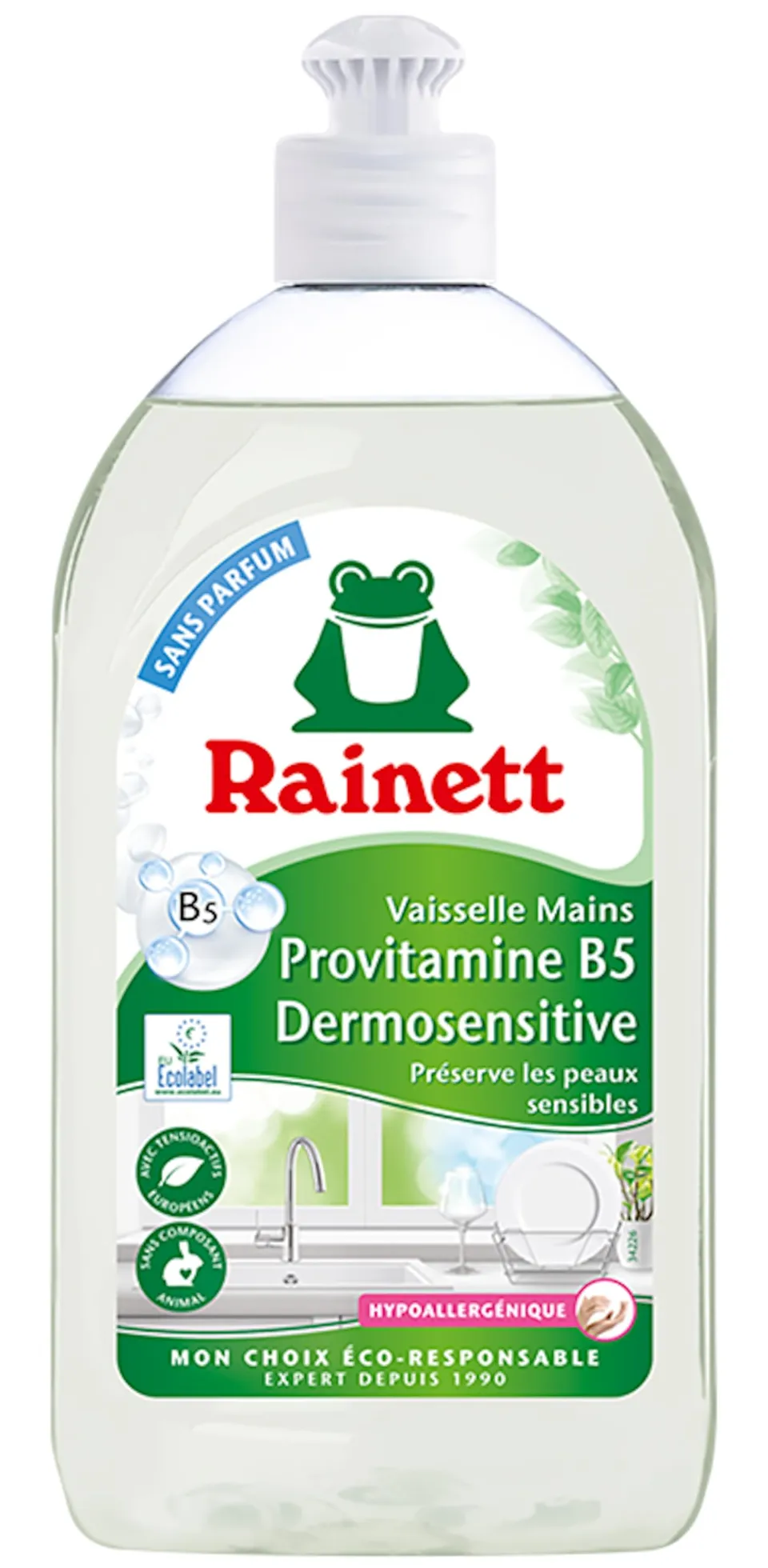 rainett-liquide-vaisselle-mains-dermosensitive-hypoallerg-nique-500-ml image 1