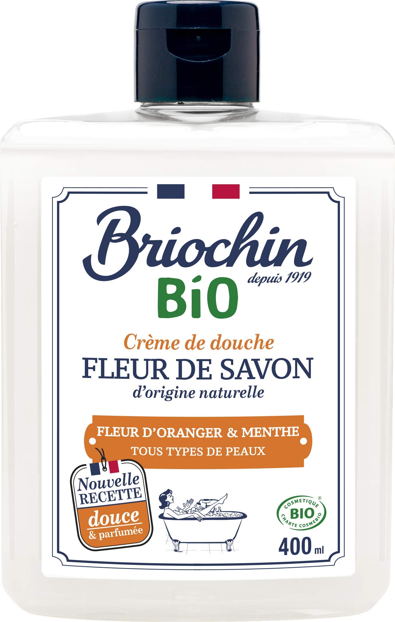 briochin-fleur-de-savon-pour-douche-fleur-d-oranger-menthe-cosmos-organic-400-ml image 1