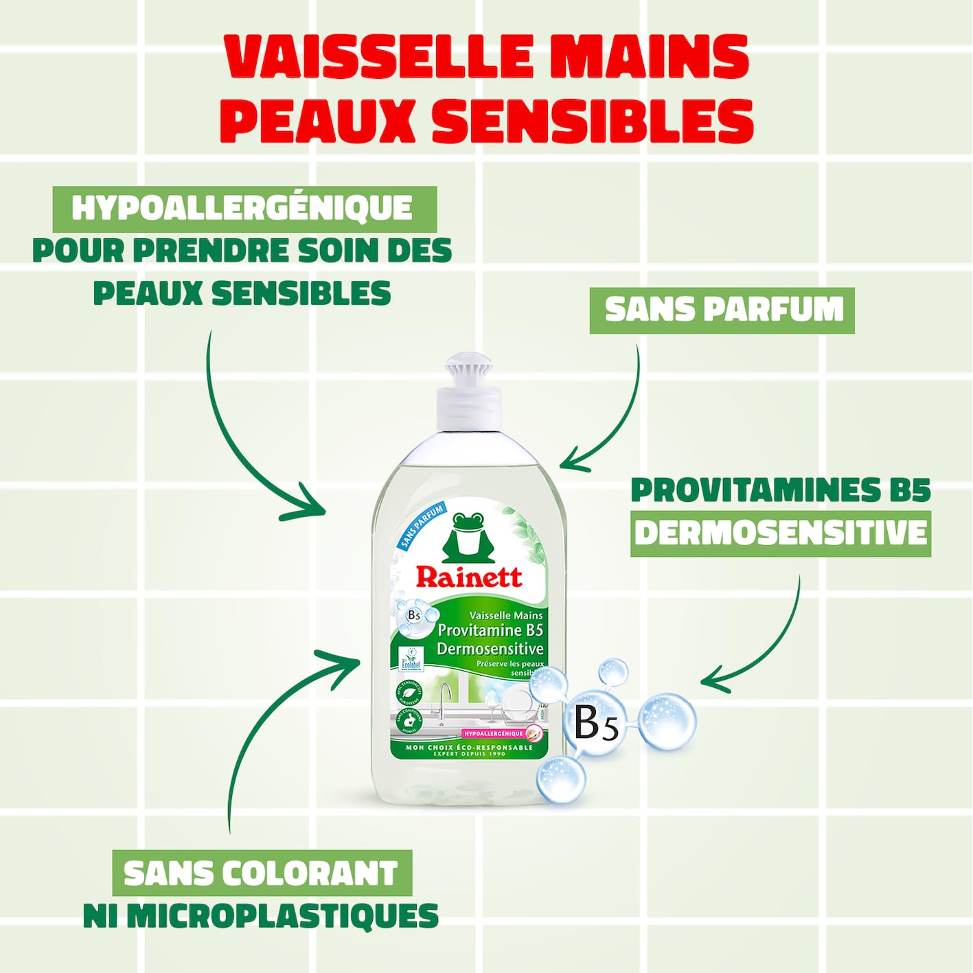 rainett-liquide-vaisselle-mains-dermosensitive-hypoallerg-nique-500-ml image 2