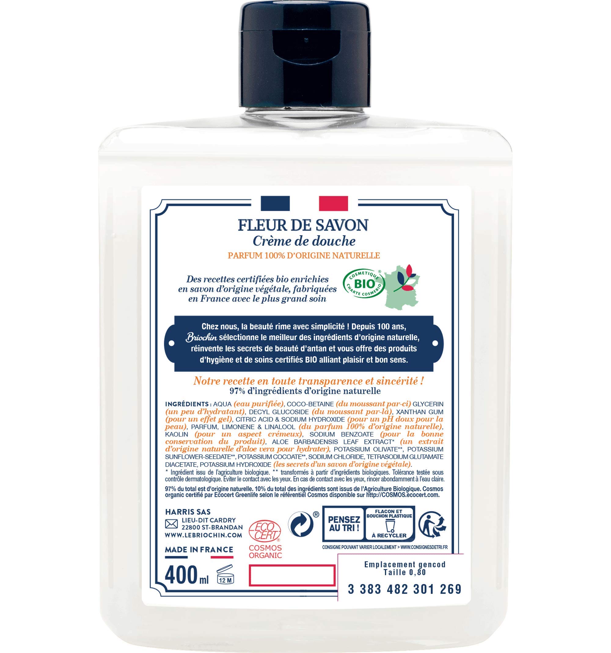 briochin-fleur-de-savon-pour-douche-fleur-d-oranger-menthe-cosmos-organic-400-ml image 2