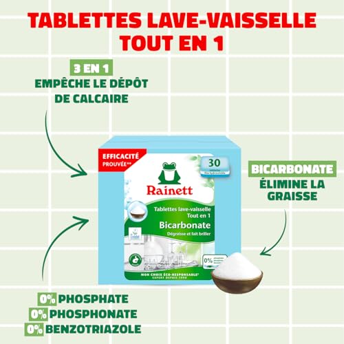 rainett-pastilles-lave-vaisselle-tout-en-un-bicarbonate-30-tablettes image 8