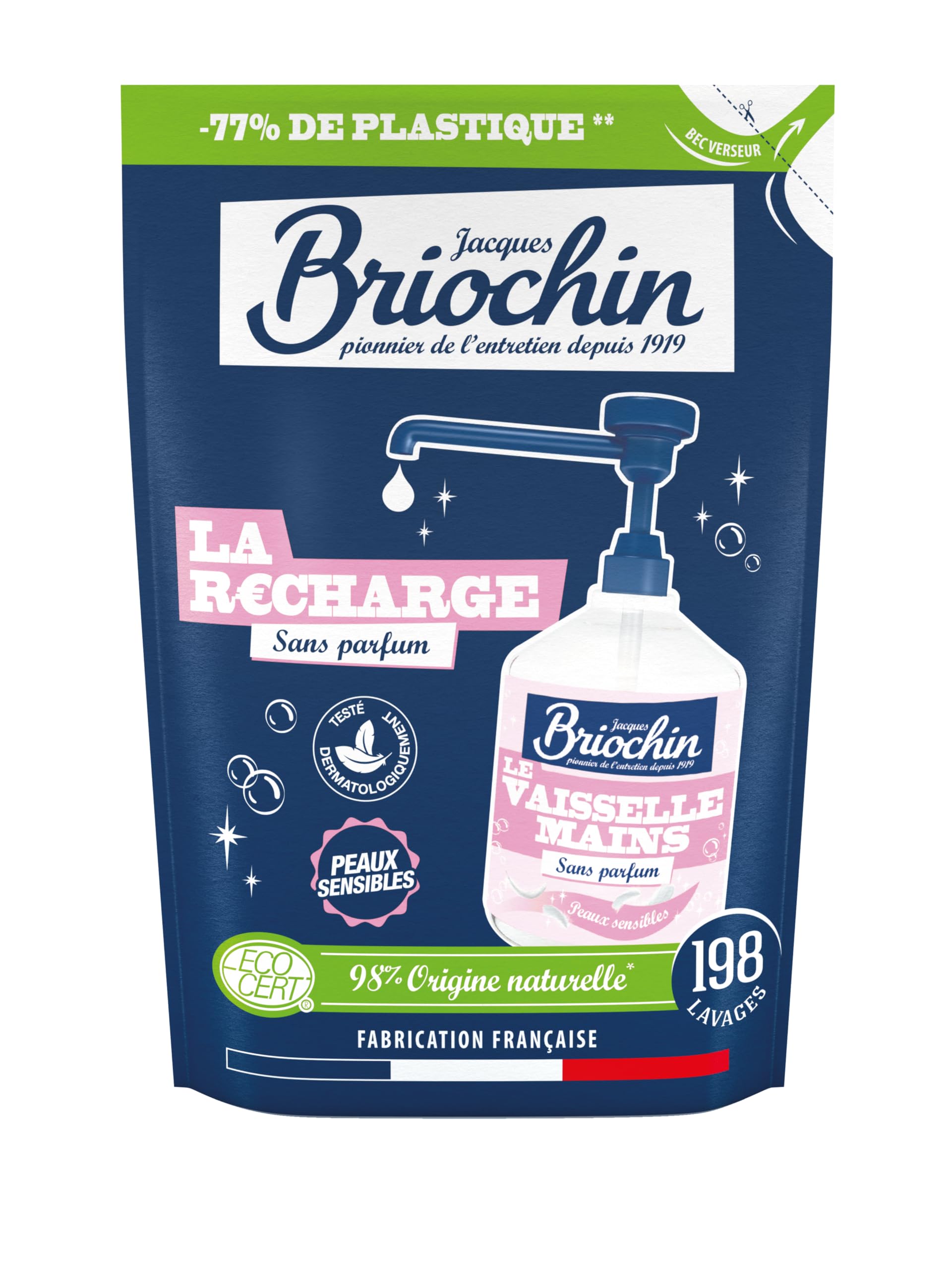 le-briochin-recharge-liquide-vaisselle-et-mains-peaux-sensibles-450-ml image 1