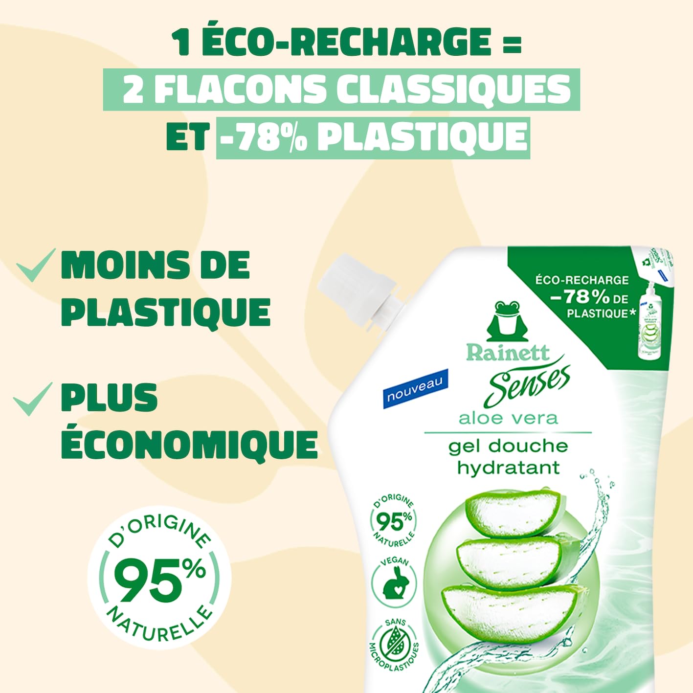 rainett-senses-gel-douche-hydratant-aloe-vera-vegan-500-ml-co-recharge image 3