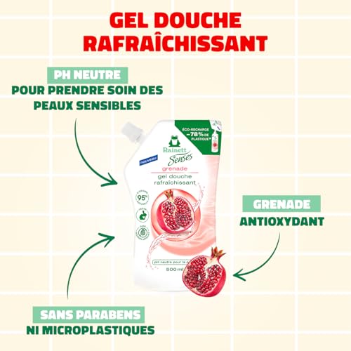 rainett-senses-gel-douche-grenade-co-recharge-500-ml image 7