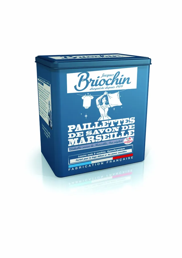 jacques-briochin-lessive-paillettes-savon-de-marseille-bo-te-m-tal-2-x-750-g image 1