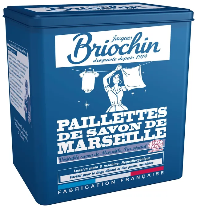 jacques-briochin-lessive-paillettes-savon-de-marseille-bo-te-m-tal-750-g image 1