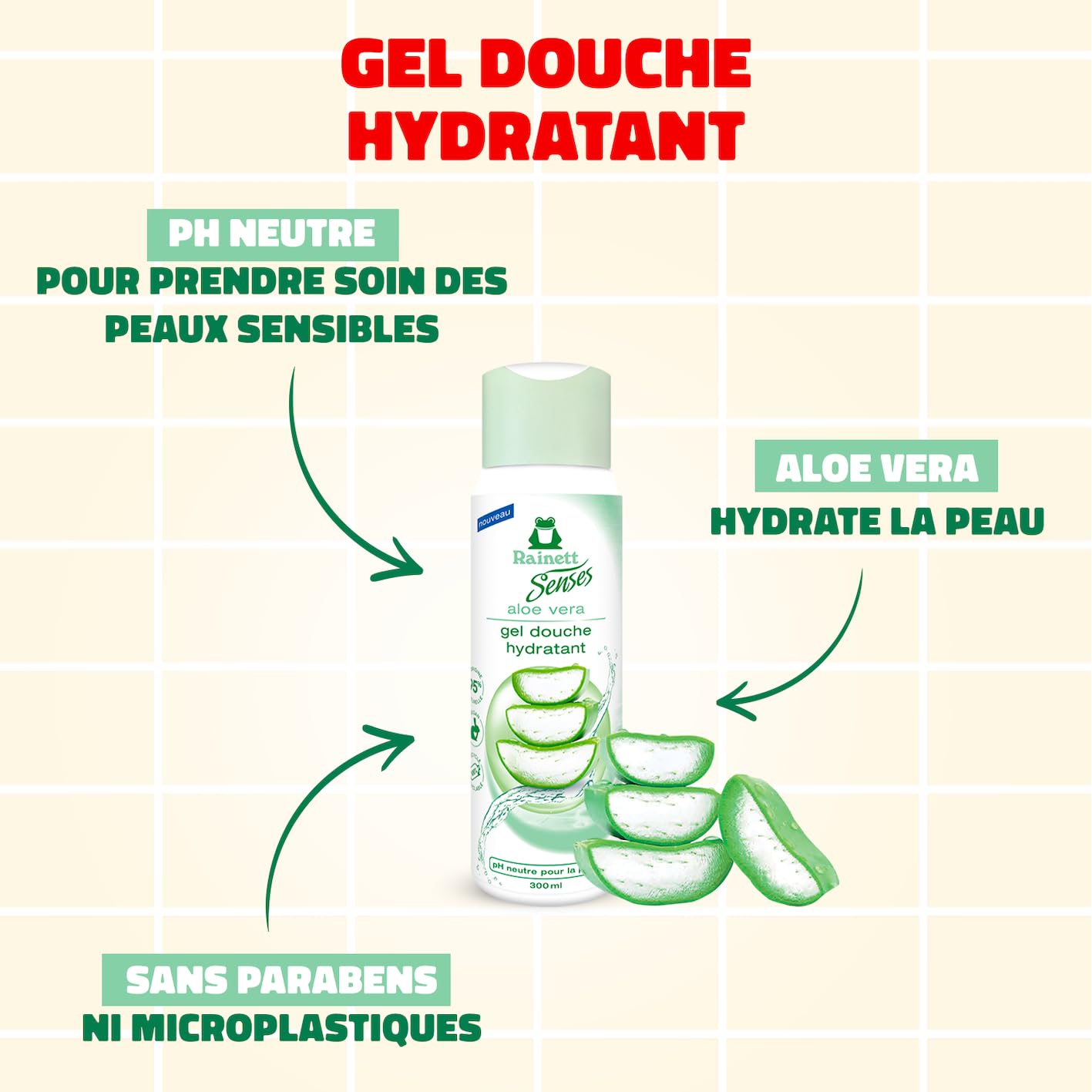 rainett-senses-gel-douche-hydratant-aloe-vera-300-ml image 1