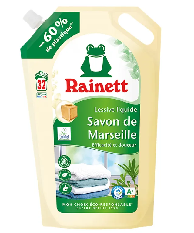 rainett-lessive-liquide-savon-de-marseille-32-lavages-co-recharge-1-6l image 1