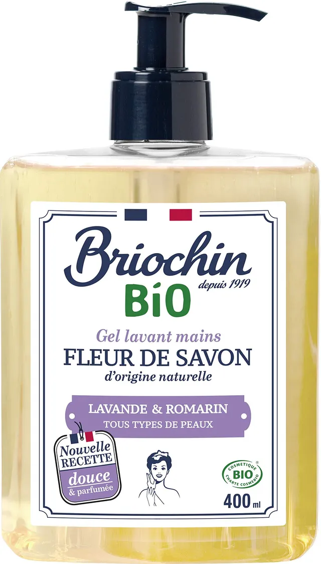 briochin-fleur-de-savon-gel-lavant-mains-lavande-romarin-400-ml-bio image 1