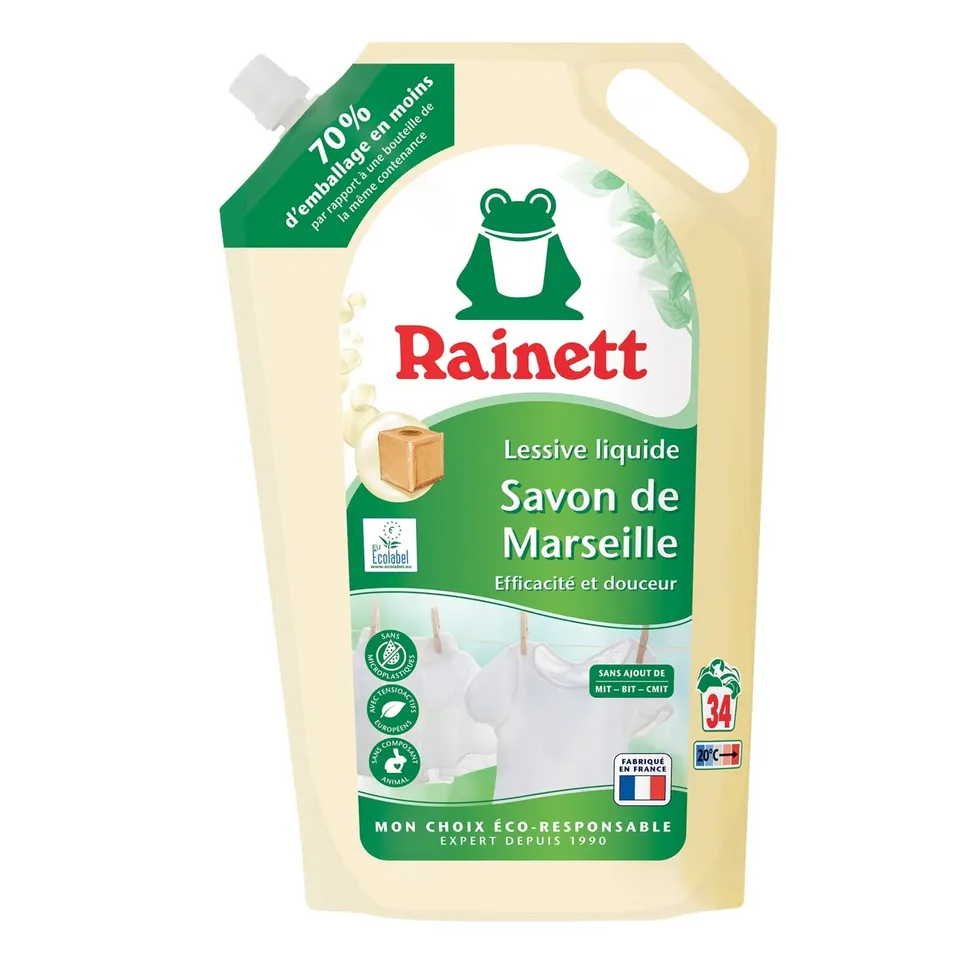 rainett-lessive-liquide-cologique-savon-de-marseille-34-lavages-recharge image 1
