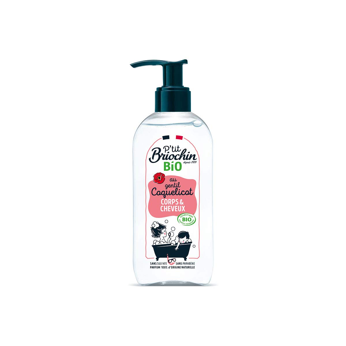 briochin-p-ti-bio-gel-lavant-2en1-corps-cheveux-coquelicot-250-ml image 1