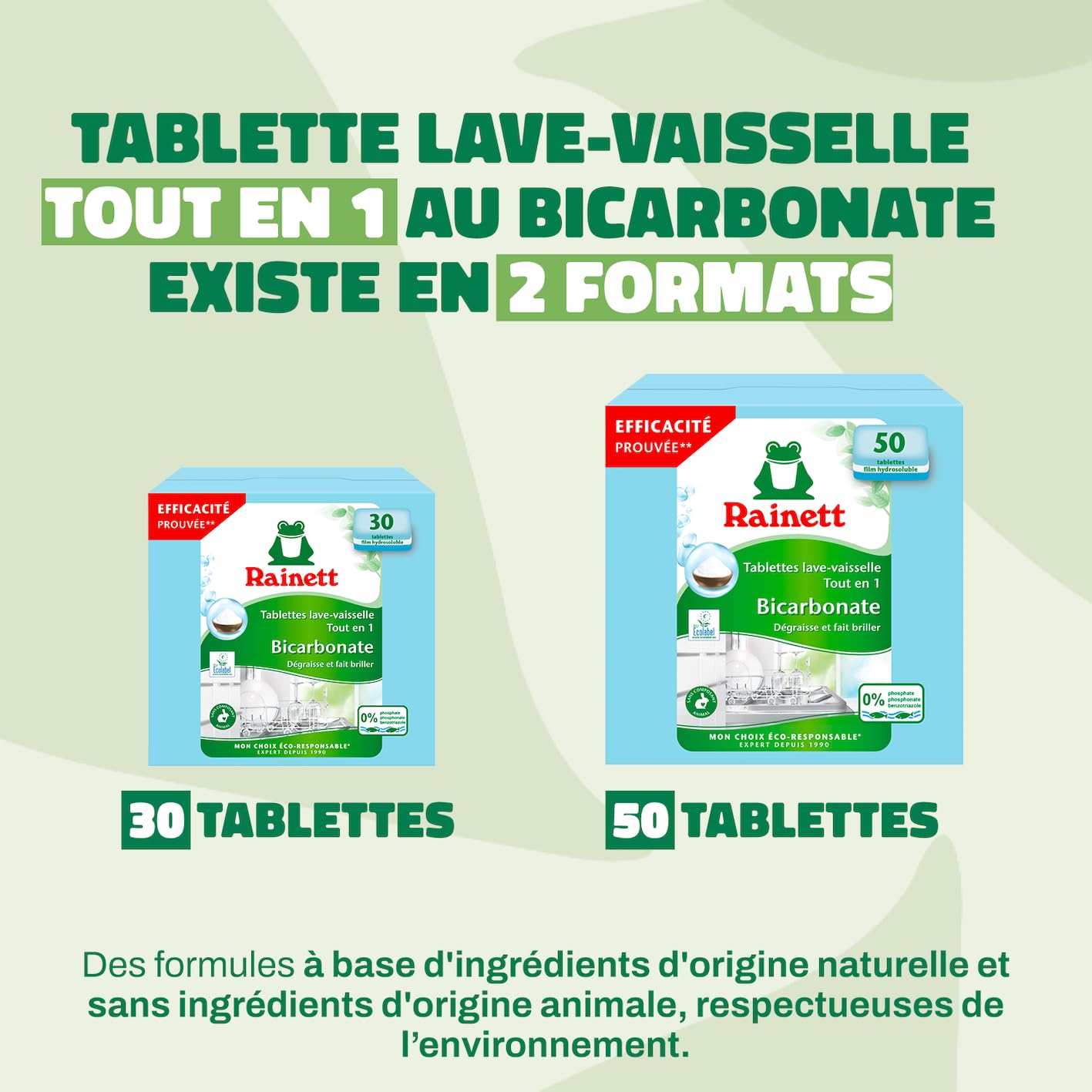 rainett-pastilles-lave-vaisselle-tout-en-un-bicarbonate-50-tablettes-ecolabel image 5