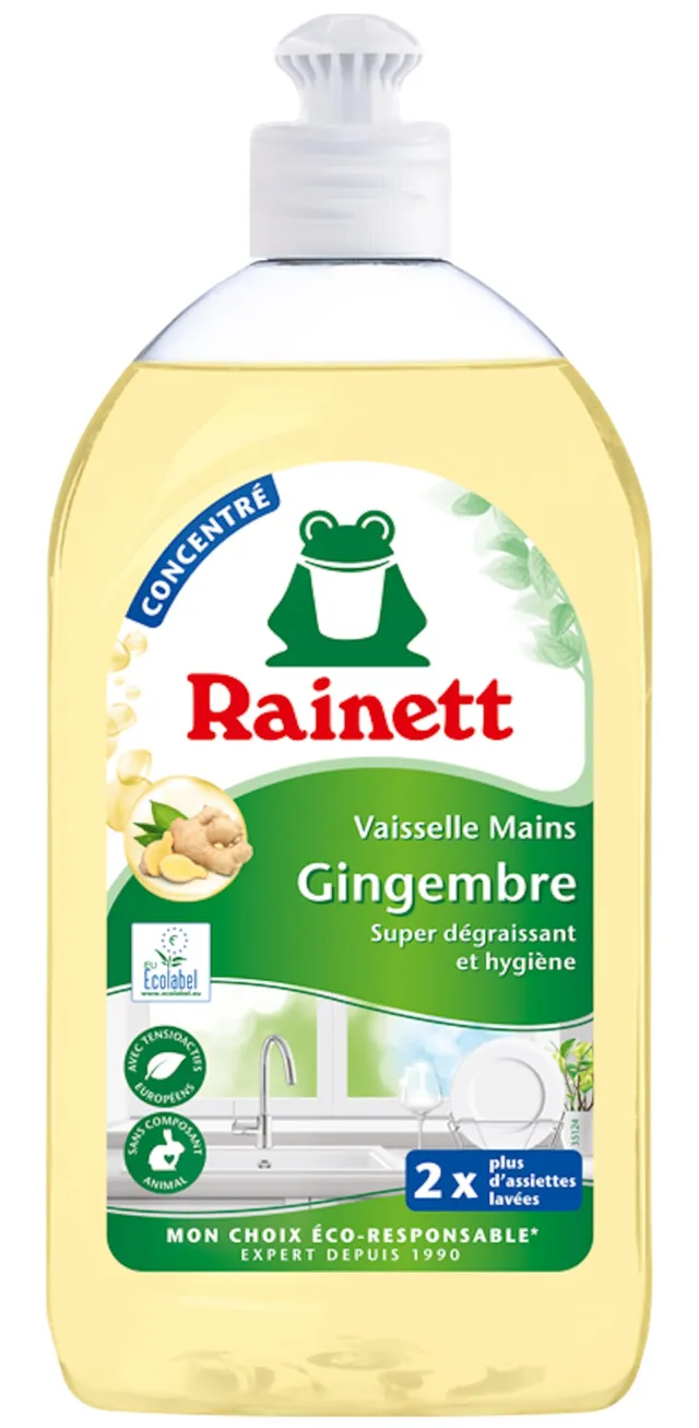 rainett-liquide-vaisselle-mains-gingembre-concentr-super-d-graissant-500-ml image 1