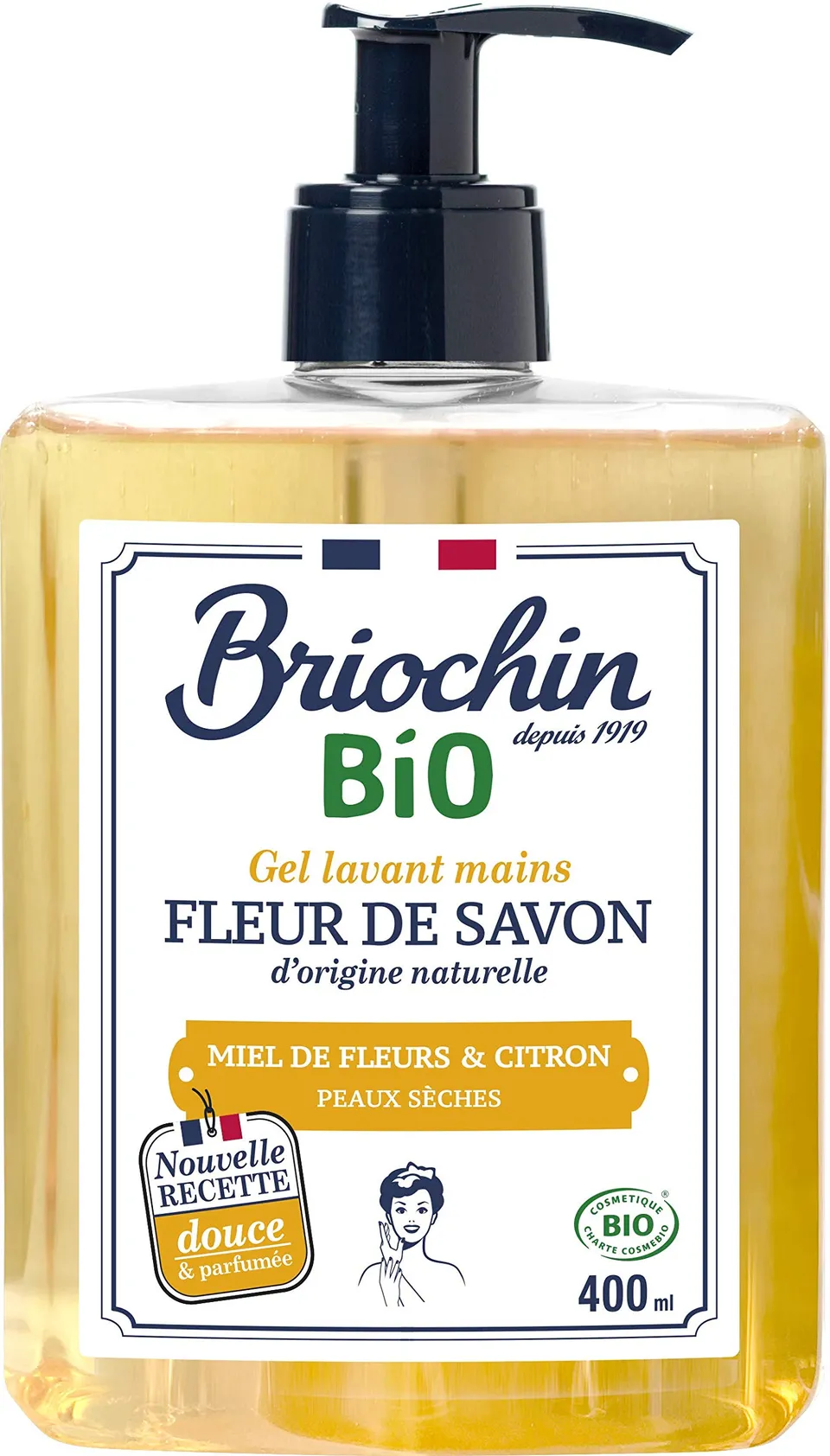 briochin-depuis-1919-fleur-de-savon-mains-miel-de-fleurs-et-citron-400-ml image 1