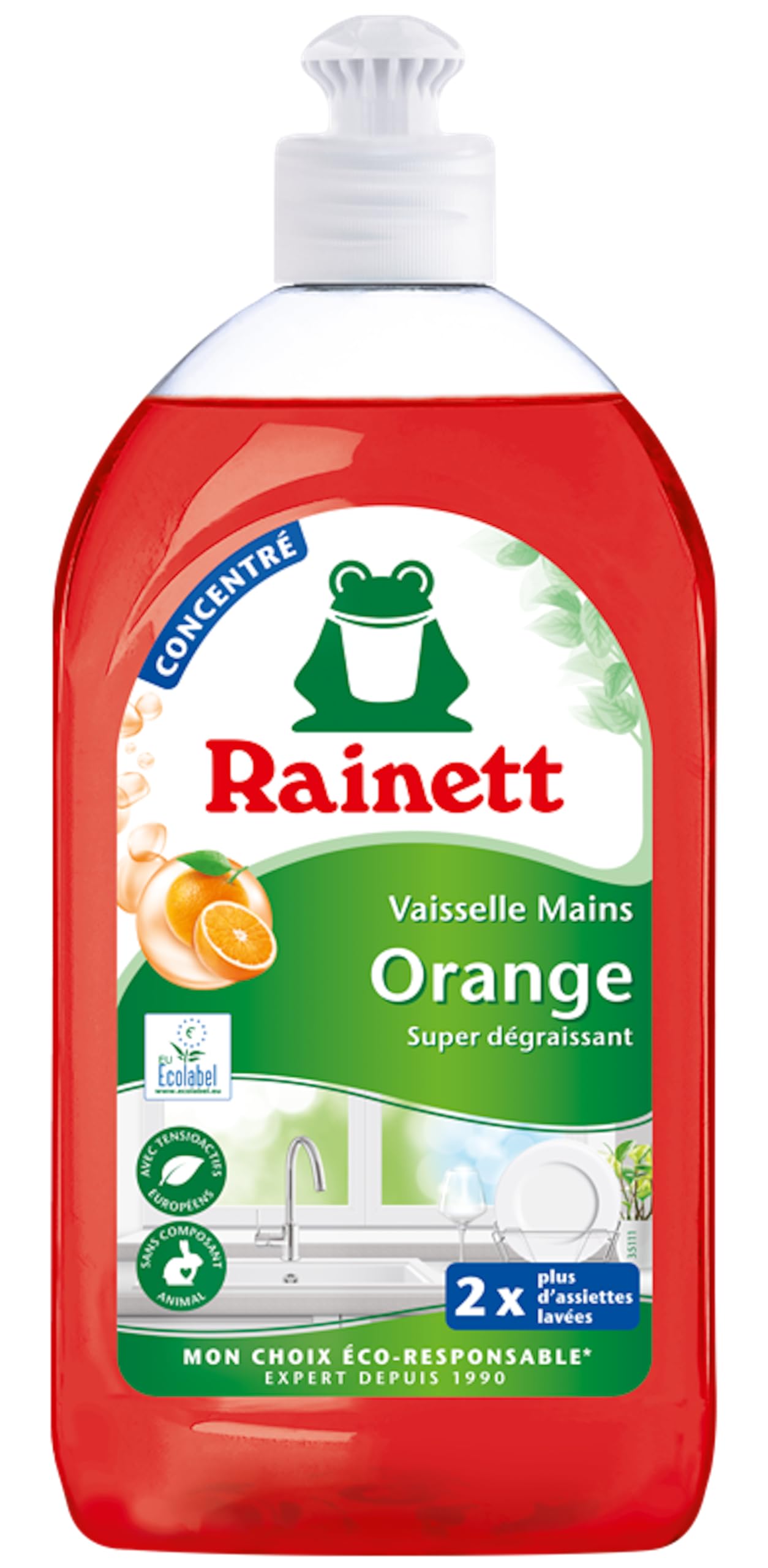 rainett-liquide-vaisselle-mains-orange-concentr-500-ml image 1