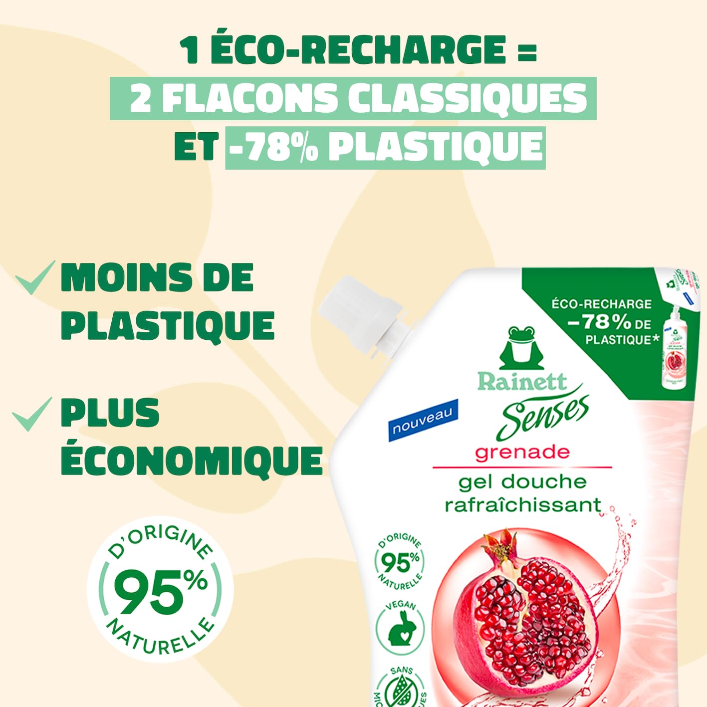 rainett-senses-gel-douche-grenade-co-recharge-500-ml image 3