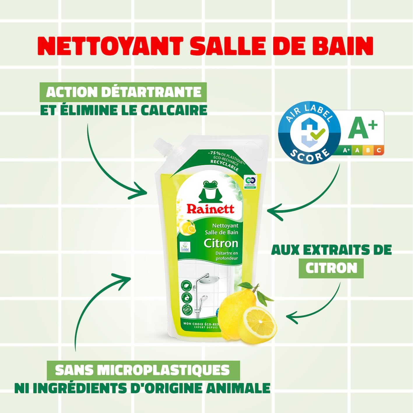 rainett-nettoyant-salle-de-bain-citron-eco-recharge-1-l image 2