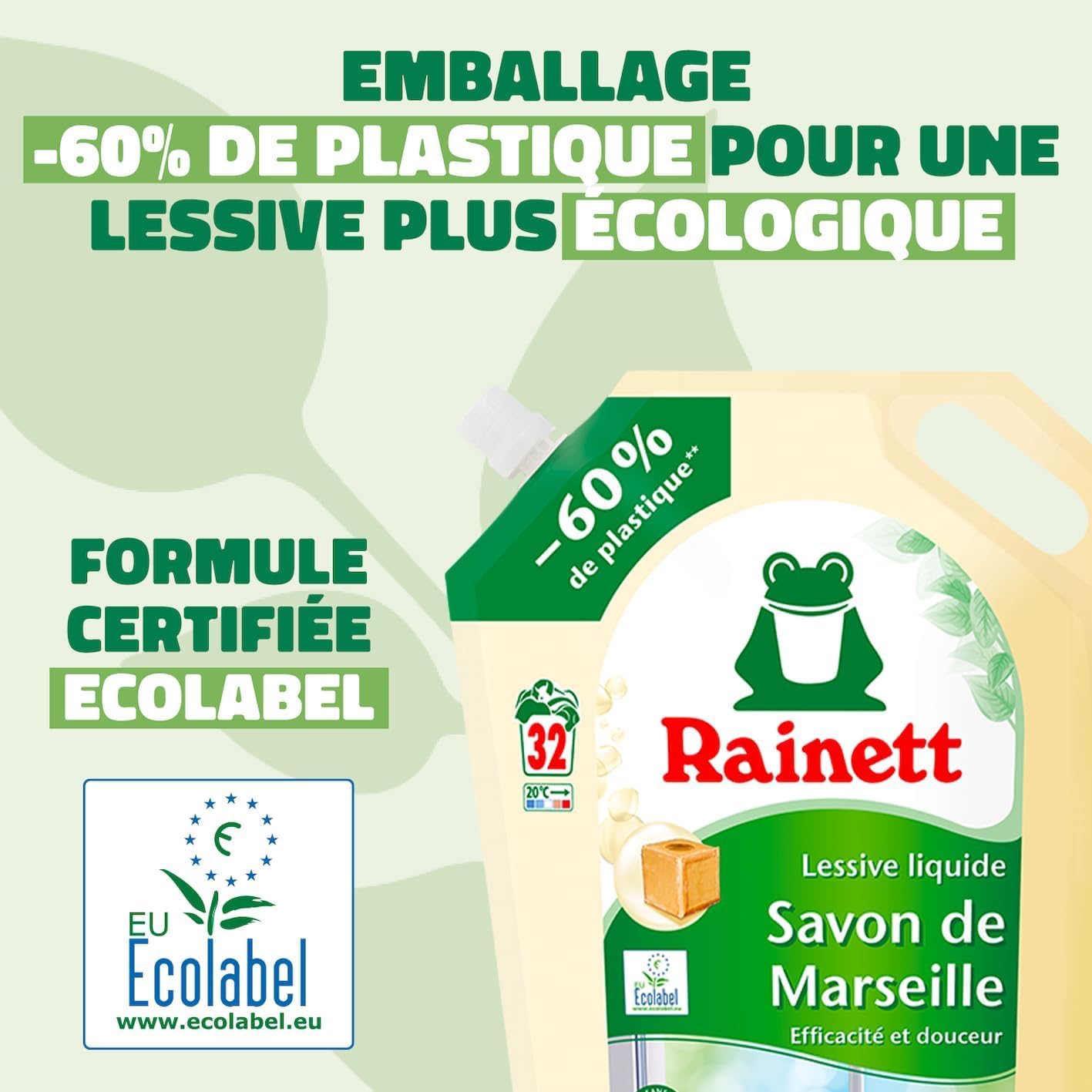 rainett-lessive-liquide-savon-de-marseille-160-lavages-co-recharge-5-x-1-6-l image 3